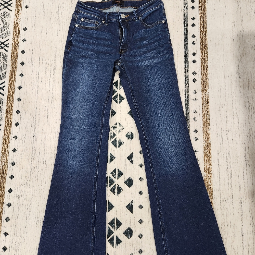 Quince Dark Blue Wide-Leg Flare Jeans - Picture 2 of 5